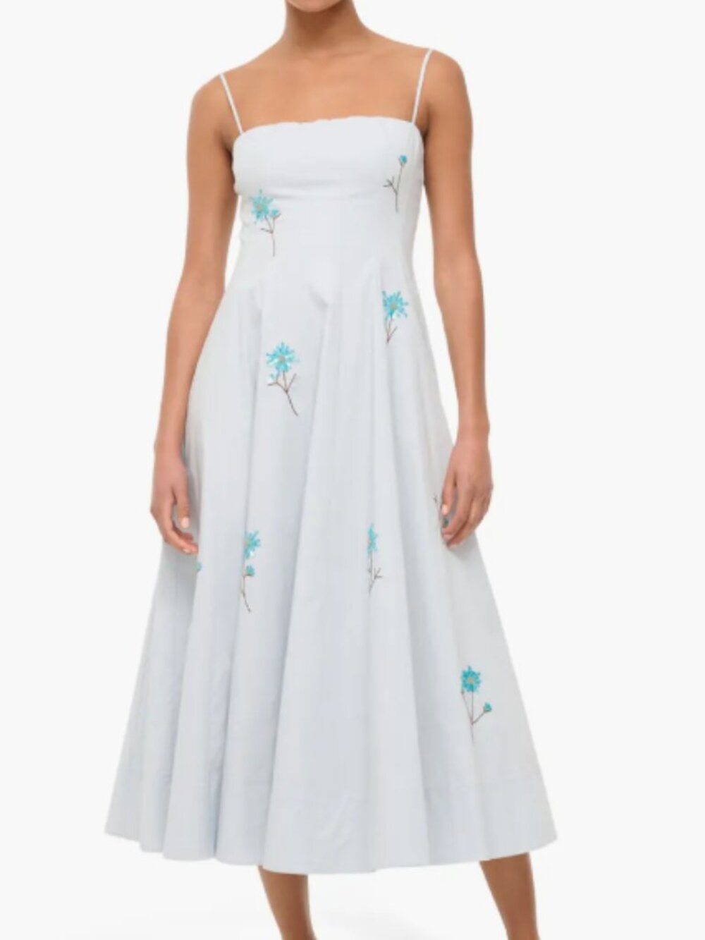 STAUD Wylie Embellished Midi Sundress